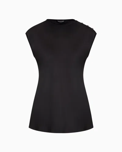 Giorgio Armani Blouse In Double Silk Satin In Black