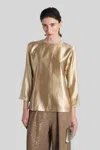 Giorgio Armani Blouse In Gold Silk In Gold