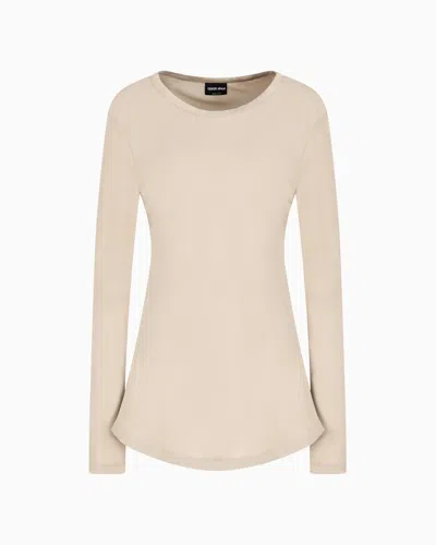 Giorgio Armani Blouse In Triple Silk Georgette In Brown