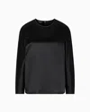 Giorgio Armani Silk Blouse With Tonal Piping In Black