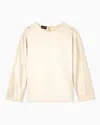 Giorgio Armani Blouse In Tussah Silk Satin In Neutral