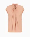 Giorgio Armani Blouse In Washed Silk Double Georgette In Pink