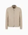 Giorgio Armani Blouson In Iridescent Linen And Viscose In Sand