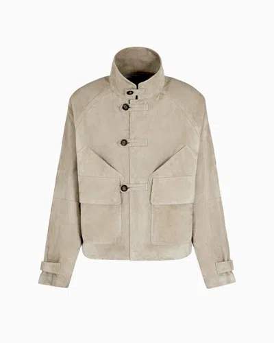 Giorgio Armani Blouson In Suede Lambskin