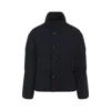 Giorgio Armani Quilted High Collar Jacket With Front Pockets In Blue
