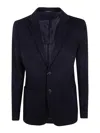 Giorgio Armani Blazer  Herringbone Single-breasted Jacket In Blue