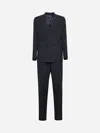 Giorgio Armani Blue Canneté Virgin Wool Suit