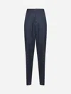 Giorgio Armani Blue Canvas One-pleat Trousers