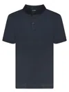 Giorgio Armani Blue Cotton Polo Shirt In Blue