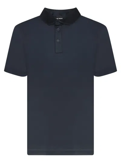 Giorgio Armani Blue Cotton Polo Shirt