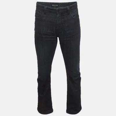 Pre-owned Giorgio Armani Blue Denim Straight Fit Jeans L/waist 36"
