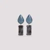 Giorgio Armani Teardrop-rectangular Stone Clip-on Earrings In Blue