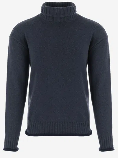 GIORGIO ARMANI BLUE HIGHNECK PULLOVER