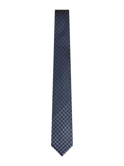 Giorgio Armani Blue Jacquard Silk Tie