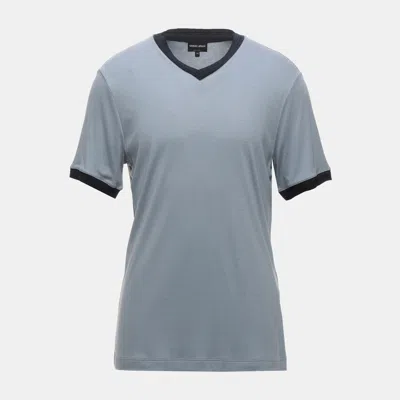 Pre-owned Giorgio Armani Blue Jersey T-shirt Size 50