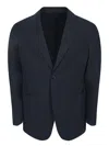 Giorgio Armani Blue Linen Jacket In Blue