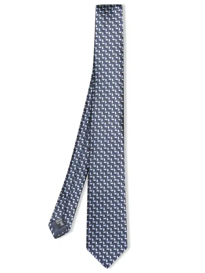Giorgio Armani Blue Micro Geometry Tie