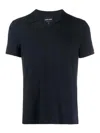 Giorgio Armani Logo Short-sleeved Polo Shirt In Azul Oscuro