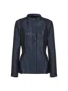 Giorgio Armani Sequin Jacquard Single-breasted Evening Jacket In Blue