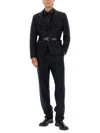 Giorgio Armani Single Breasted Jacket Long Sleeves Pockets In Blue