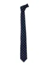 Giorgio Armani Blue Tie With All-over Logo Print In Silk Man In Burgundy