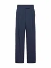 Giorgio Armani Women Blue Virgin Wool Two-pleats Trousers In Blue
