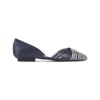 Giorgio Armani Blue Viscose Ballerinas With Crystal Adornments In Blue