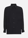 Giorgio Armani Long Sleeve Shirt In Navy Blue Cotton
