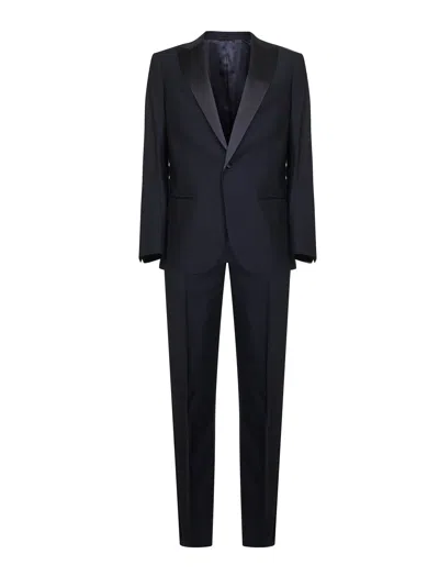 Giorgio Armani Blue Wool Twill Icon Soho Slim Fit Tuxedo Suit