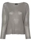 Giorgio Armani Boat-neck Jumper In Grey