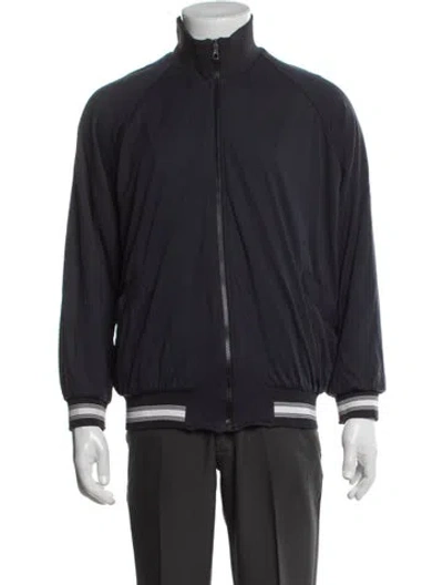 Pre-owned Giorgio Armani Bomber Jacket In Blue