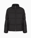 Giorgio Armani Official Store Bomber Jacket With Goose-down Padding Armani Sustainability Values In Black