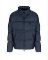 Giorgio Armani Official Store Bomber Jacket With Goose-down Padding Armani Sustainability Values In Blue