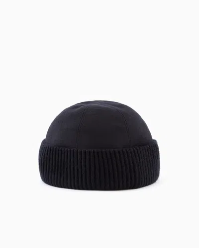 GIORGIO ARMANI WOOL AND CASHMERE BEANIE HAT