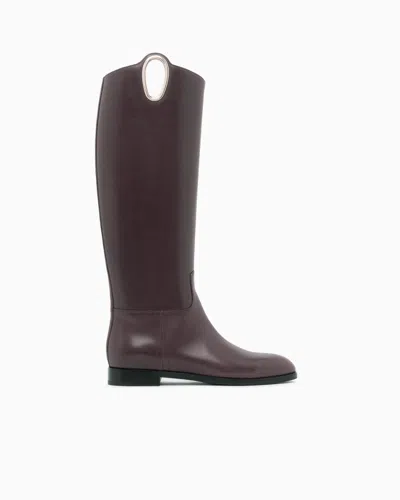 Giorgio Armani Boot In Leather In Pink