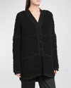 Giorgio Armani Wool Blend Cardigan In Black