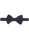Giorgio Armani Textured Silk Bow Tie With Adjustable Strap In Blue