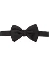 Giorgio Armani Metallic Dot Print Silk Bow Tie In Black