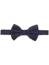 Giorgio Armani Textured Silk Bow Tie With Adjustable Strap In Blue