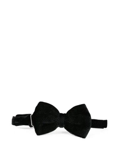 Giorgio Armani Velvet-effect Bow Tie In Black