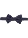 Giorgio Armani Textured Silk Bow Tie With Adjustable Strap In Blue