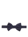 Giorgio Armani Textured Silk Bow Tie With Adjustable Strap In Blue