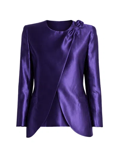 Giorgio Armani Bow-detail Jacket In Purple