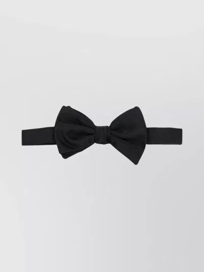 Giorgio Armani Bowtie With Adjustable Strap And Bow Design In Black