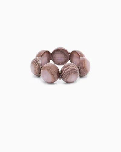 Giorgio Armani Bracelet Élastique Avec Cabochons En Résine In Pink