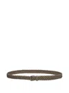Giorgio Armani Braided Leather Belt In Brown