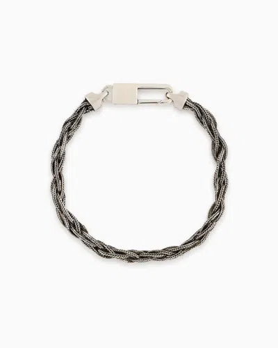 GIORGIO ARMANI BRAIDED STERLING SILVER BRACELET