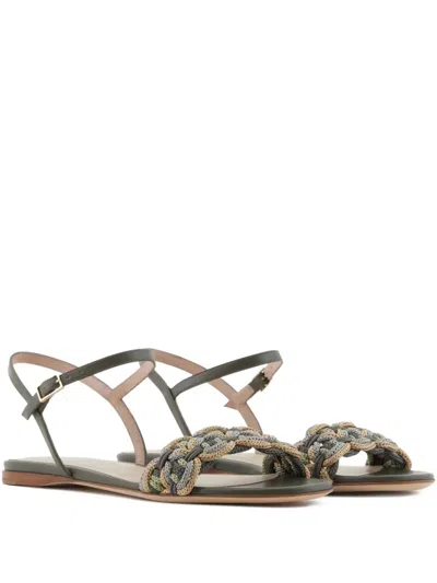 GIORGIO ARMANI BRAIDED-STRAP SANDALS