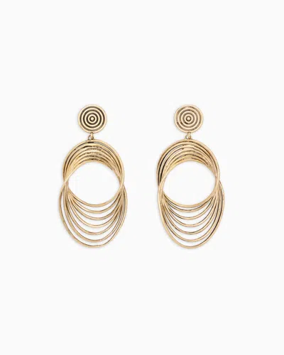 Giorgio Armani Brass Clip-on Pendant Earrings In Gold