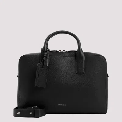 Giorgio Armani Briefcase Bag In Black